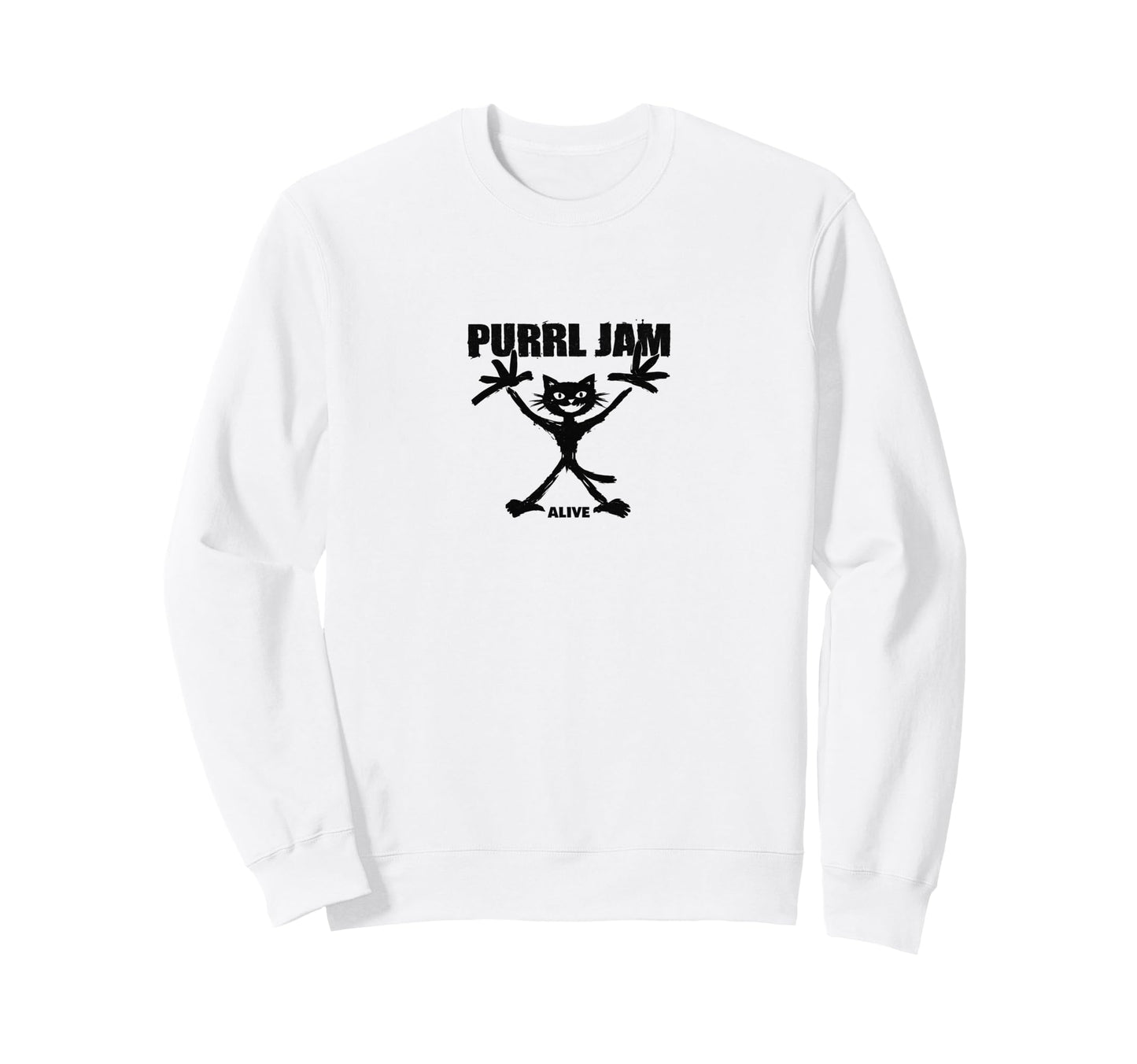 Purrl Jam Cat Rock Band Grunge Sweatshirt - Minimalist Print Men Women - T-Shirt, Sweatshirt, Hoodie
