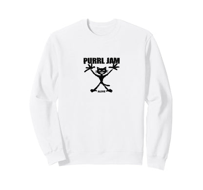 Purrl Jam Cat Rock Band Grunge Sweatshirt - Minimalist Print Men Women - T-Shirt, Sweatshirt, Hoodie