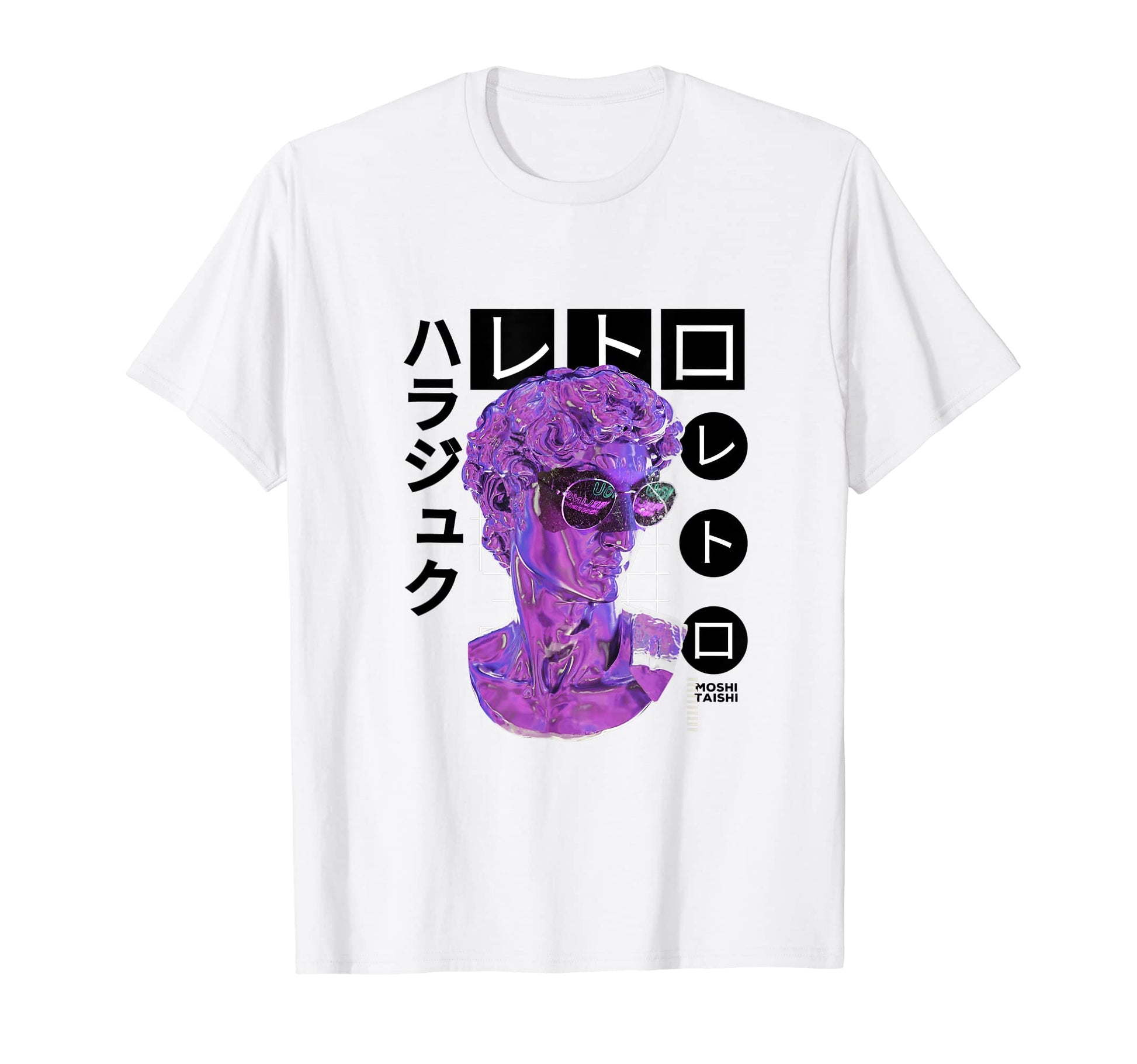 Vaporwave Statue Aesthetic Art Glitch T-Shirt - Unique Graphic for Adults - T-Shirt, Sweatshirt, Hoodie