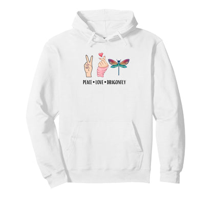 Dragonfly Peace Love And Dragonflies Hoodie - Graphic Print Men Women - T-Shirt, Sweatshirt, Hoodie