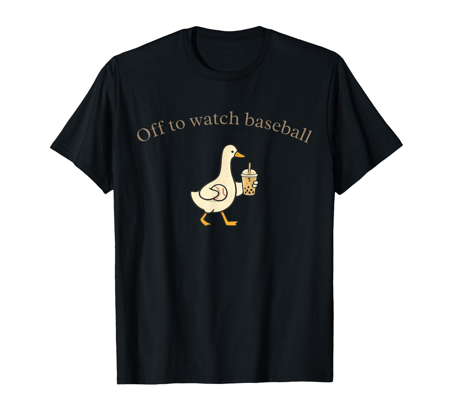 Off To Watch Baseball Silly Goose Drinking T-Shirt - Graphic Print Unisex - T-Shirt, Sweatshirt, Hoodie