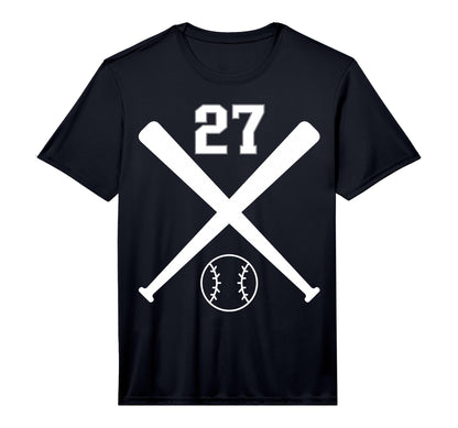 Baseball Softball Number 27 T-Shirt - Minimalist Print for Adults - T-Shirt, Sweatshirt, Hoodie