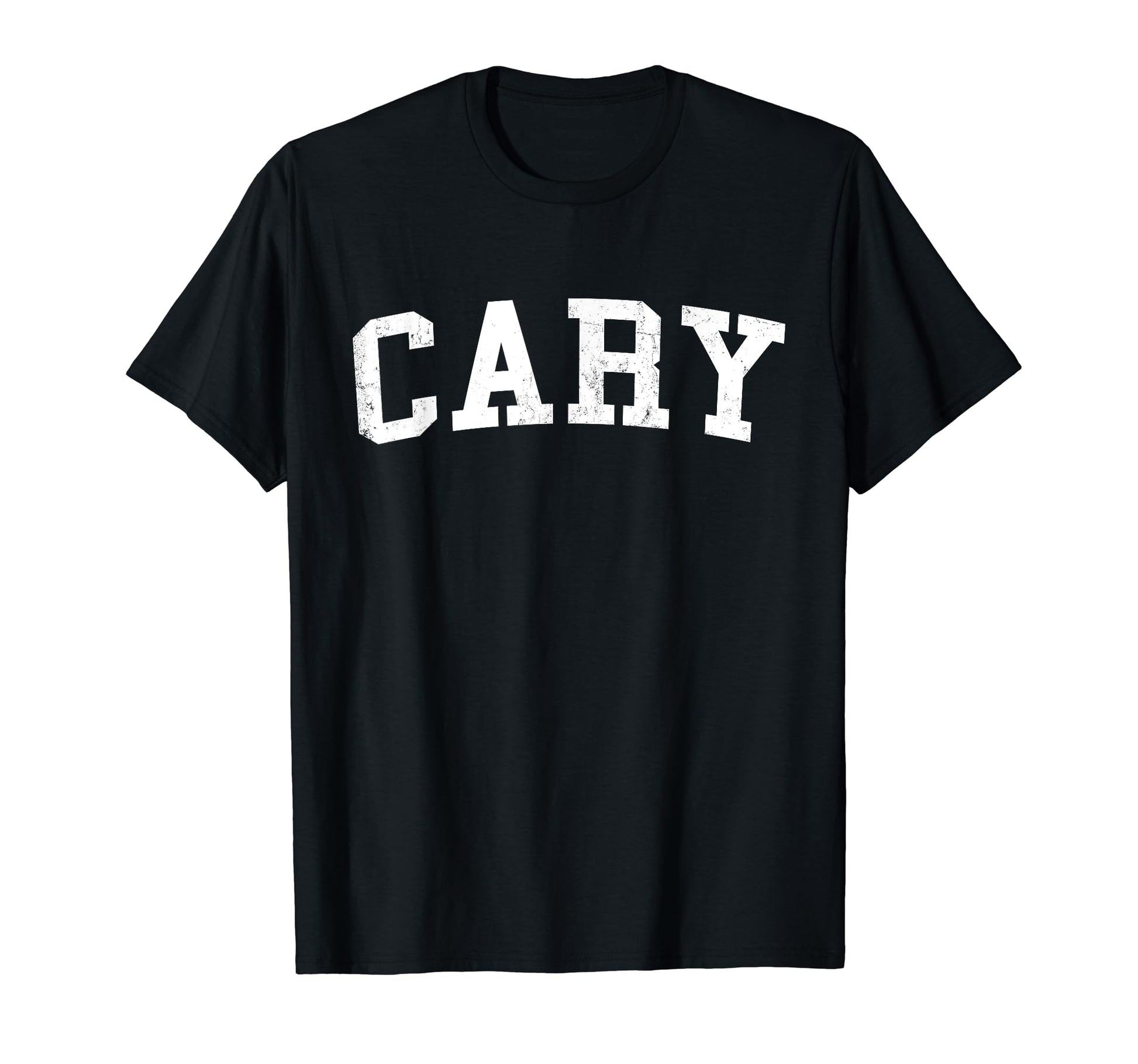 Cary Nc Distressed White Varsity T-Shirt - Novelty Apparel for Adults - T-Shirt, Sweatshirt, Hoodie
