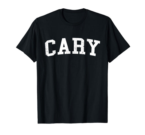 Cary Nc Distressed White Varsity T-Shirt - Novelty Apparel for Adults - T-Shirt, Sweatshirt, Hoodie