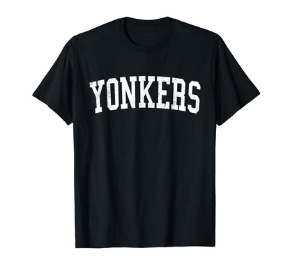 Yonkers Ny Distressed White Varsity T-Shirt - Minimalist Print for Adults - T-Shirt, Sweatshirt, Hoodie