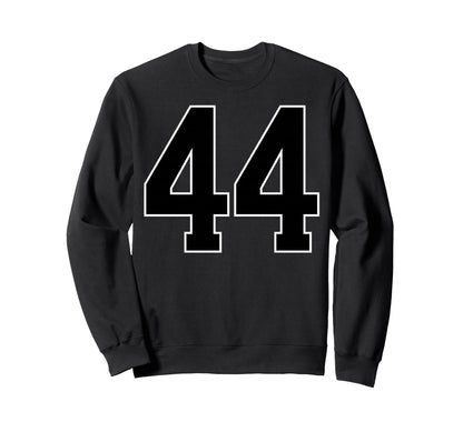 Black Sports Team Number 44 Fan Sweatshirt - Novelty Apparel Men Women - T-Shirt, Sweatshirt, Hoodie