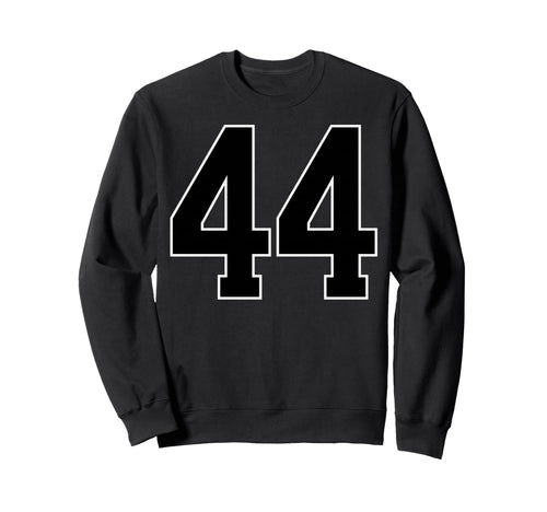 Black Sports Team Number 44 Fan Sweatshirt - Novelty Apparel Men Women - T-Shirt, Sweatshirt, Hoodie