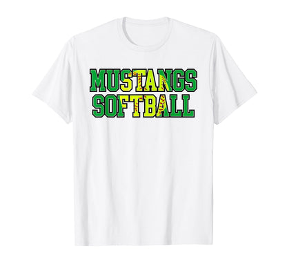 Mustangs Softball Mom Green Mustang T-Shirt - Minimalist Print Men Women - T-Shirt, Sweatshirt, Hoodie