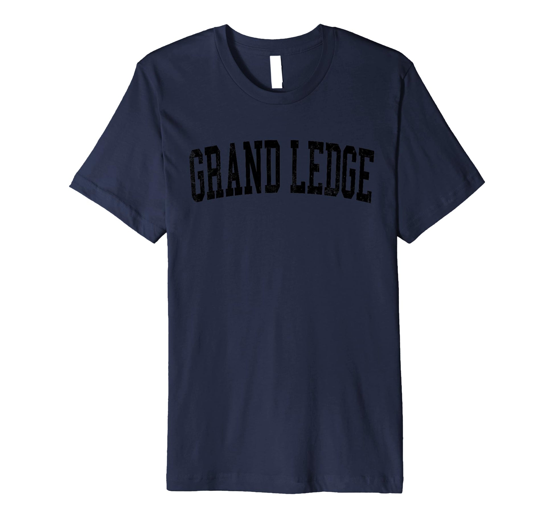 Grand Ledge Mi Distressed Black Varsity T-Shirt - Aesthetic Graphic Unisex - T-Shirt, Sweatshirt, Hoodie