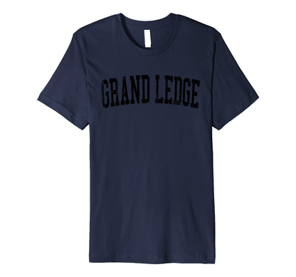 Grand Ledge Mi Distressed Black Varsity T-Shirt - Aesthetic Graphic Unisex - T-Shirt, Sweatshirt, Hoodie
