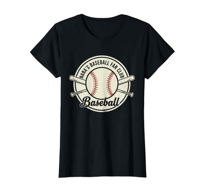 Womens Nana Baseball Fan Club Grandma T-Shirt - Graphic Print Unisex - T-Shirt, Sweatshirt, Hoodie