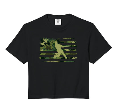 Baseball Us Camouflage Flag Sweatshirt - Novelty Apparel for Adults - T-Shirt, Sweatshirt, Hoodie