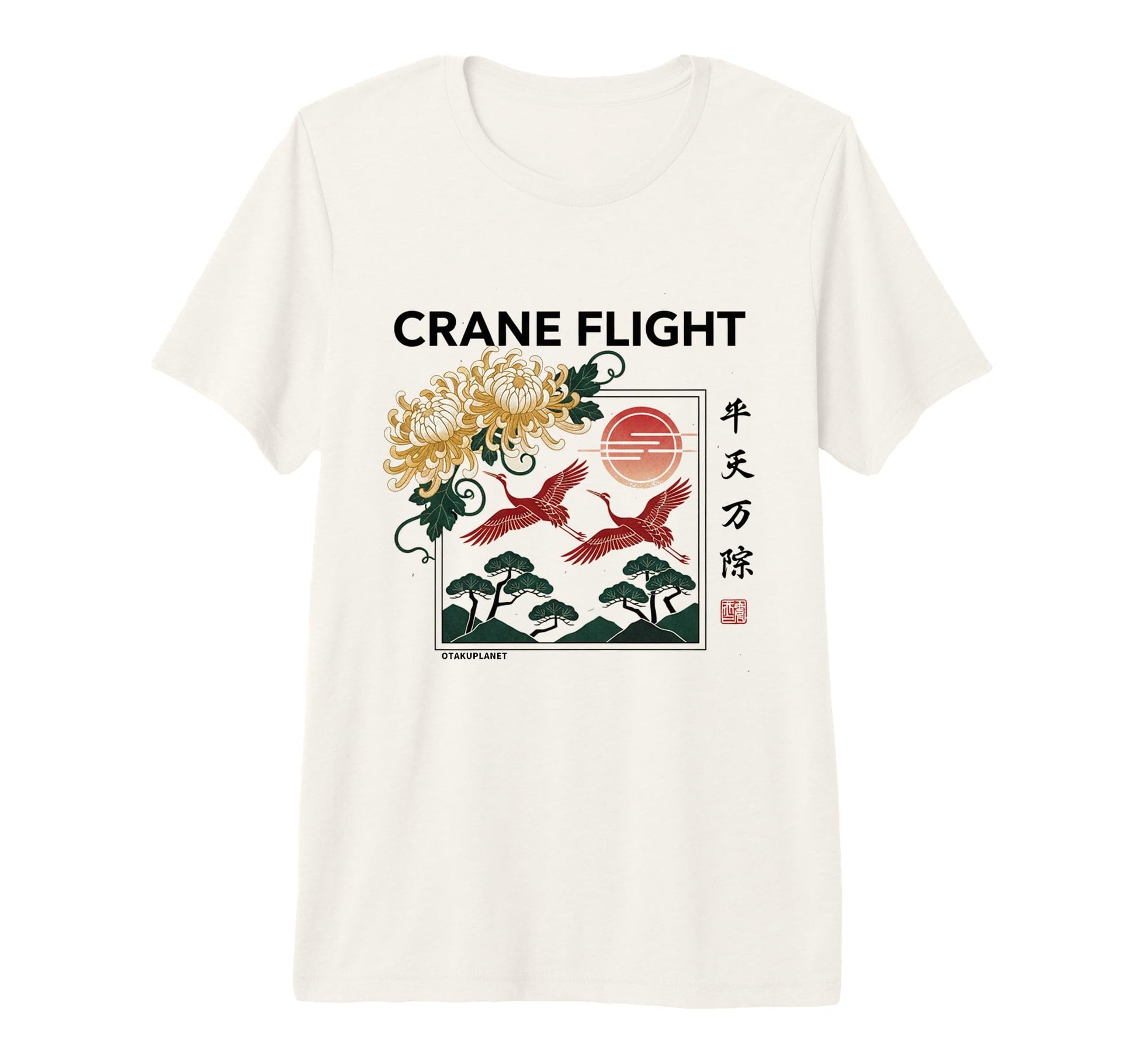 Crane Aesthetic Japan 80S 90S Vaporwave T-Shirt - Aesthetic Graphic Unisex - T-Shirt, Sweatshirt, Hoodie