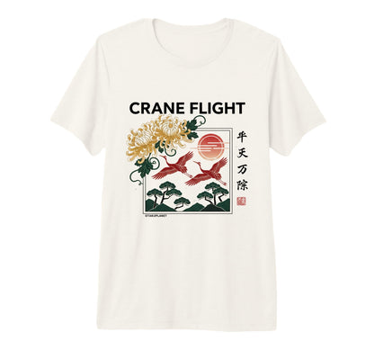 Crane Aesthetic Japan 80S 90S Vaporwave T-Shirt - Aesthetic Graphic Unisex - T-Shirt, Sweatshirt, Hoodie