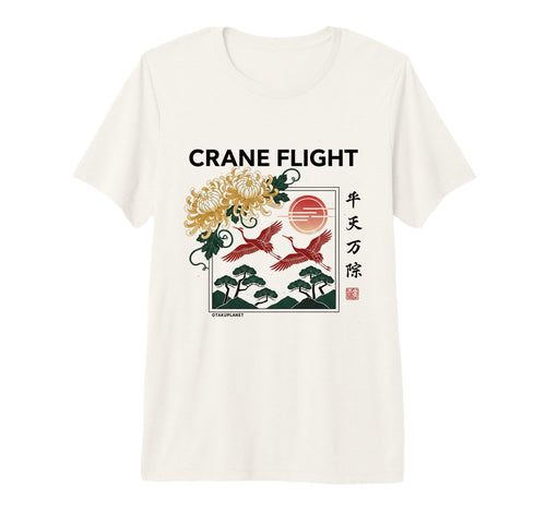 Crane Aesthetic Japan 80S 90S Vaporwave T-Shirt - Aesthetic Graphic Unisex - T-Shirt, Sweatshirt, Hoodie