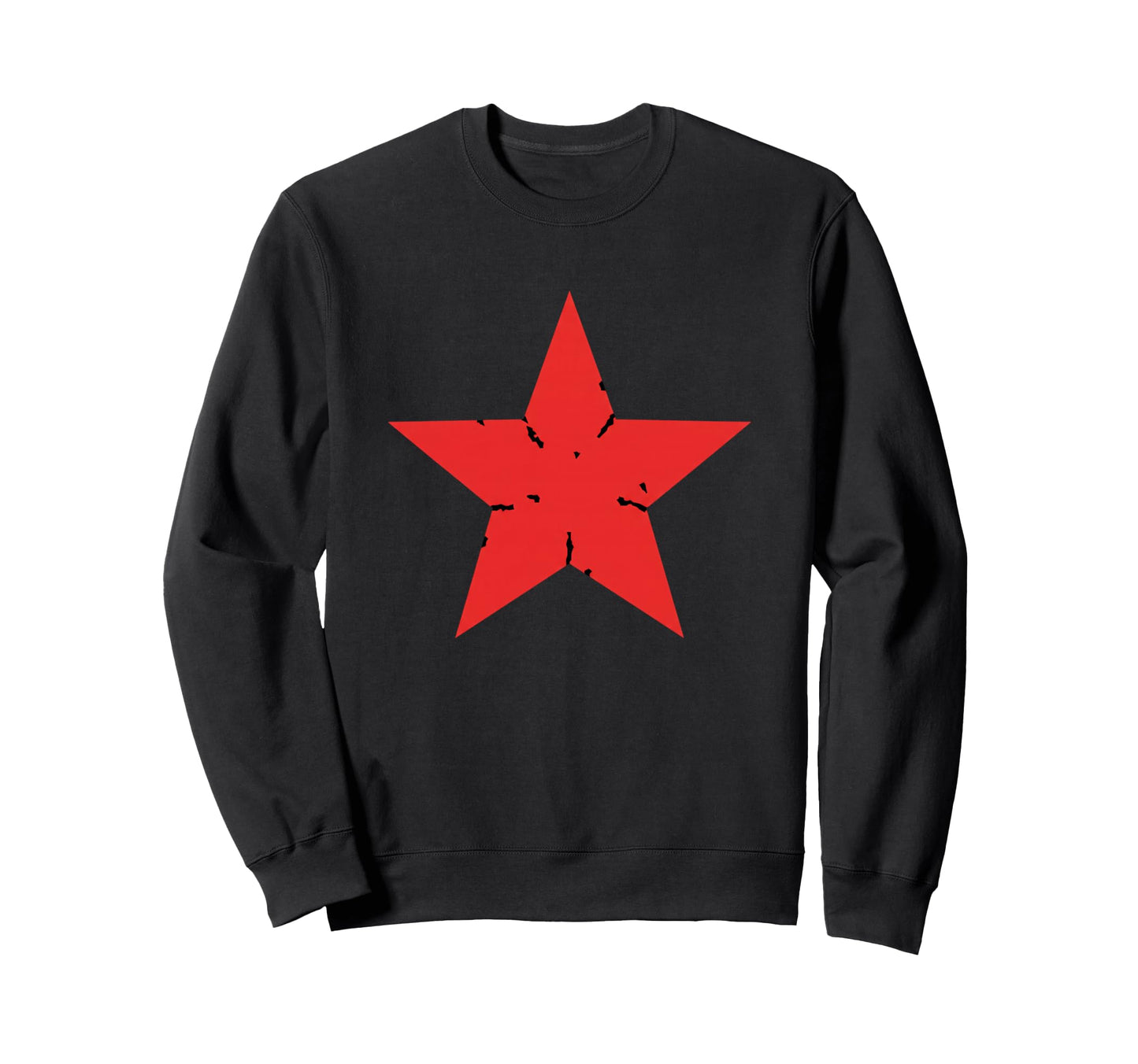 Red Distressed Star Nostalgia Sweatshirt - Minimalist Print for Adults - T-Shirt, Sweatshirt, Hoodie
