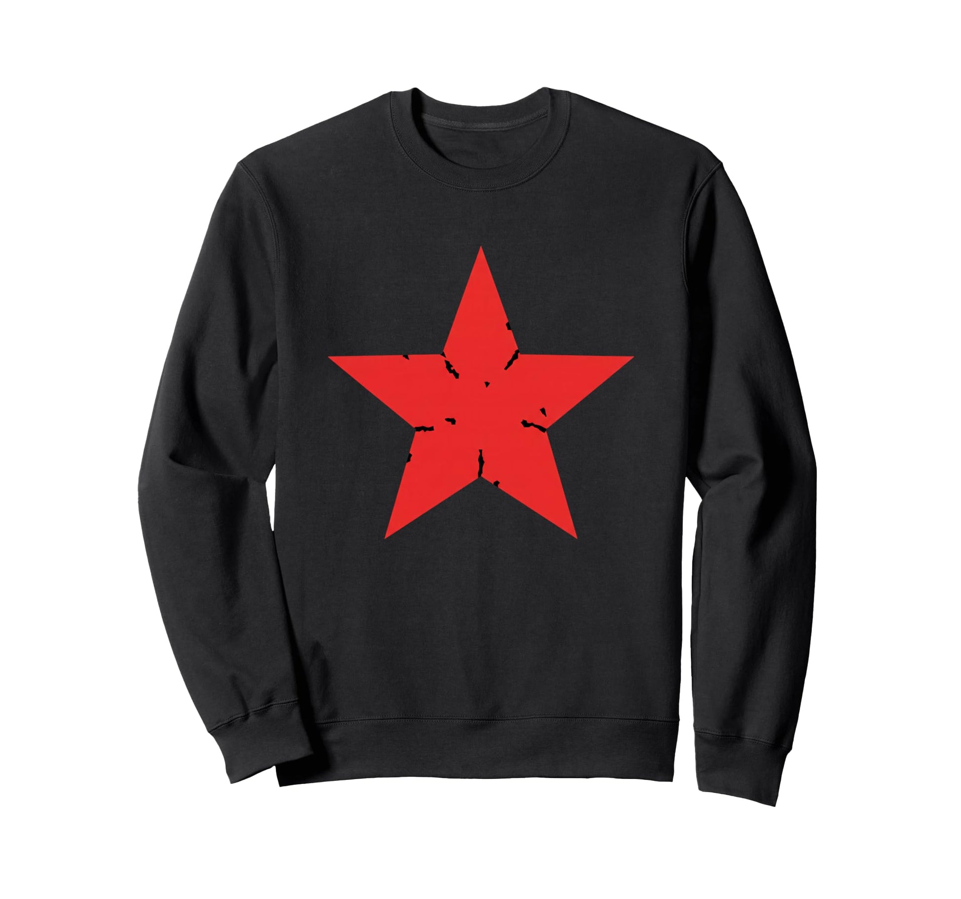 Red Distressed Star Nostalgia Sweatshirt - Minimalist Print for Adults - T-Shirt, Sweatshirt, Hoodie