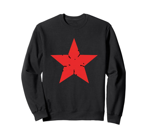 Red Distressed Star Nostalgia Sweatshirt - Minimalist Print for Adults - T-Shirt, Sweatshirt, Hoodie