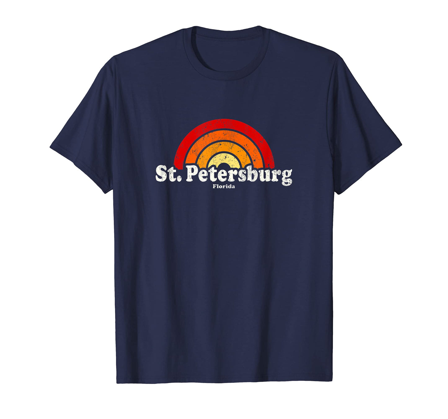 St Petersburg Florida Fl 70S Rainbow T-Shirt - Novelty Apparel for Adults - T-Shirt, Sweatshirt, Hoodie