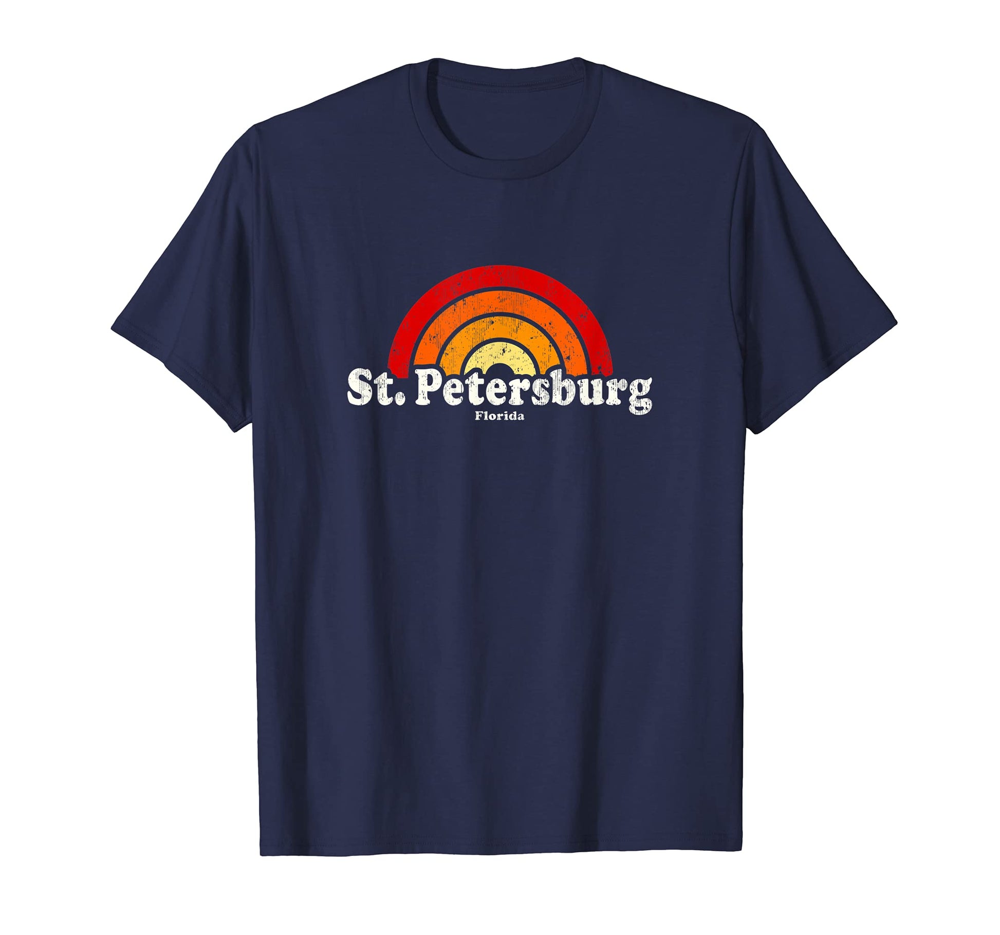 St Petersburg Florida Fl 70S Rainbow T-Shirt - Novelty Apparel for Adults - T-Shirt, Sweatshirt, Hoodie