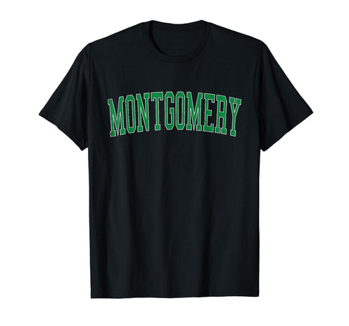 Montgomery Oh Distressed Green Varsity T-Shirt - Custom Art Print Unisex - T-Shirt, Sweatshirt, Hoodie