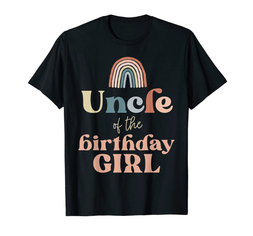 Mens Uncle Birthday Boho Rainbow Party T-Shirt - Unique Graphic for Adults - T-Shirt, Sweatshirt, Hoodie