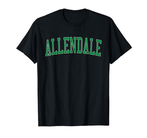 Allendale Mi Distressed Green Varsity T-Shirt - Minimalist Print for Adults - T-Shirt, Sweatshirt, Hoodie