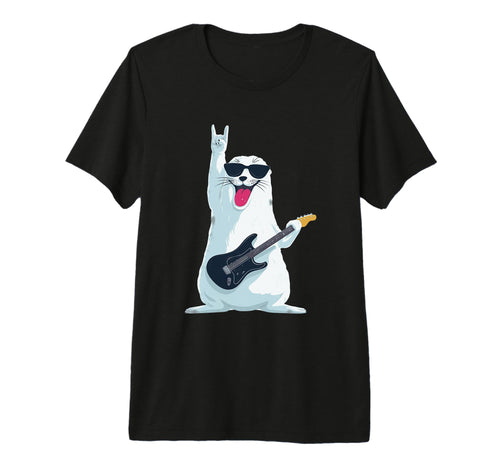 Funny Rock Seal Guitar Player Tri T-Shirt - Aesthetic Graphic Men Women - T-Shirt, Sweatshirt, Hoodie
