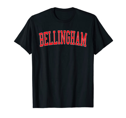 Bellingham Wa Varsity Red Text T-Shirt - Aesthetic Graphic for Adults - T-Shirt, Sweatshirt, Hoodie
