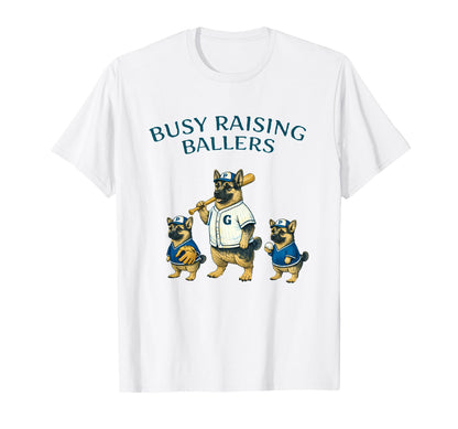 Busy Raising Baller Baseball T-Shirt - Fun Novelty Design Men Women - T-Shirt, Sweatshirt, Hoodie