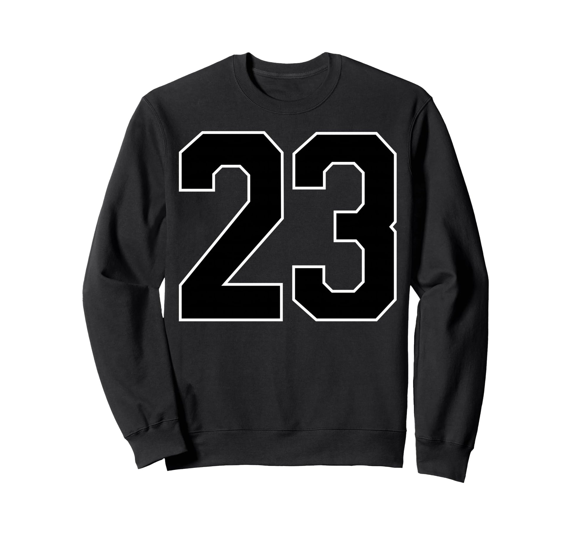 Black Sports Team Number 23 Fan Sweatshirt - Graphic Print Men Women - T-Shirt, Sweatshirt, Hoodie