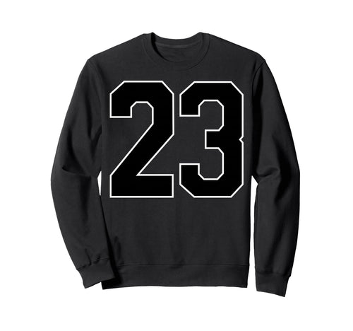 Black Sports Team Number 23 Fan Sweatshirt - Graphic Print Men Women - T-Shirt, Sweatshirt, Hoodie
