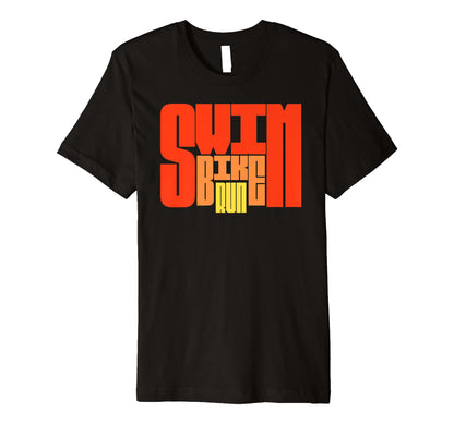 Swim Bike Run Triathlon Triathlete T-Shirt - Custom Art Print for Adults - T-Shirt, Sweatshirt, Hoodie