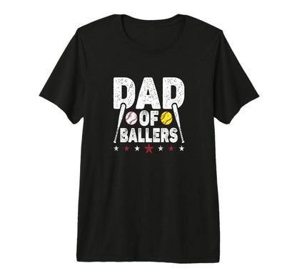 Dad Ballers Funny Softball Dad T-Shirt - Minimalist Print for Adults - T-Shirt, Sweatshirt, Hoodie