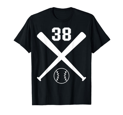 Baseball Softball Number 38 T-Shirt - Aesthetic Graphic Men Women - T-Shirt, Sweatshirt, Hoodie