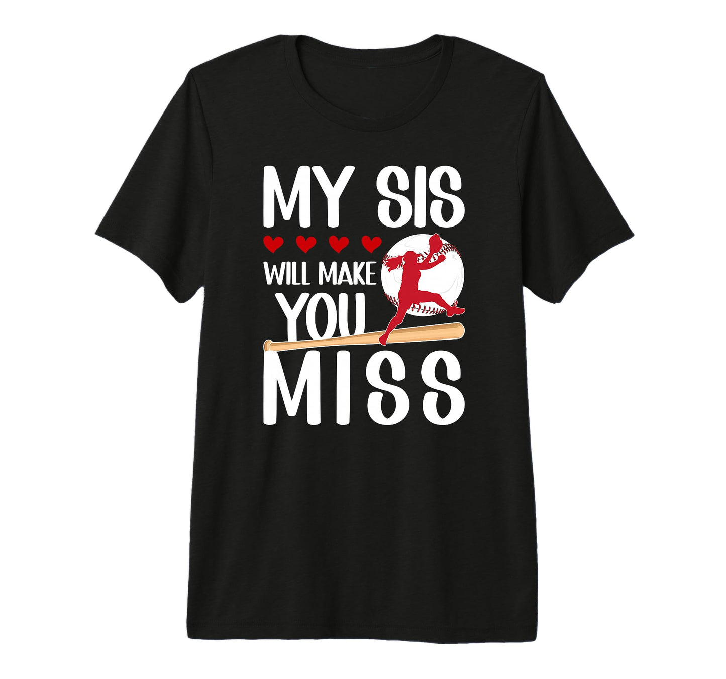 My Sis Baseball Pitcher Sister T-Shirt - Custom Art Print for Adults - T-Shirt, Sweatshirt, Hoodie