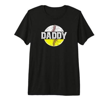 Mens Daddy Softball Baseball Dad T-Shirt - Unique Graphic for Adults - T-Shirt, Sweatshirt, Hoodie