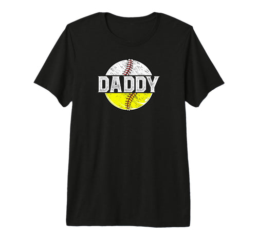 Mens Daddy Softball Baseball Dad T-Shirt - Unique Graphic for Adults - T-Shirt, Sweatshirt, Hoodie