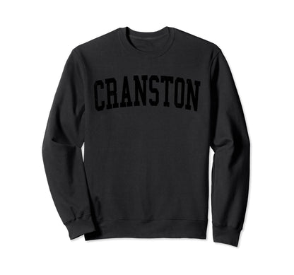 Cranston Ri Distressed Black Varsity Sweatshirt - Unique Graphic Men Women - T-Shirt, Sweatshirt, Hoodie