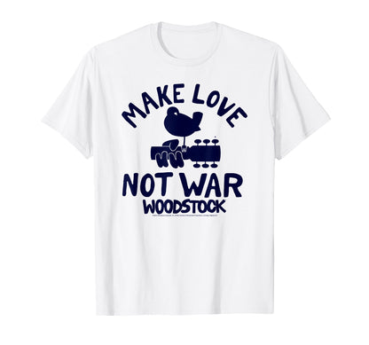 Woodstock Make Love Not War T-Shirt - Novelty Apparel for Adults - T-Shirt, Sweatshirt, Hoodie