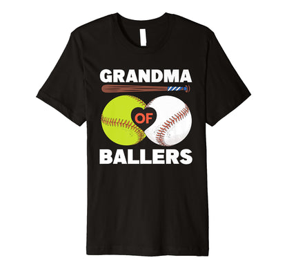 Grandma Ballers Funny Baseball T-Shirt - Aesthetic Graphic for Adults - T-Shirt, Sweatshirt, Hoodie