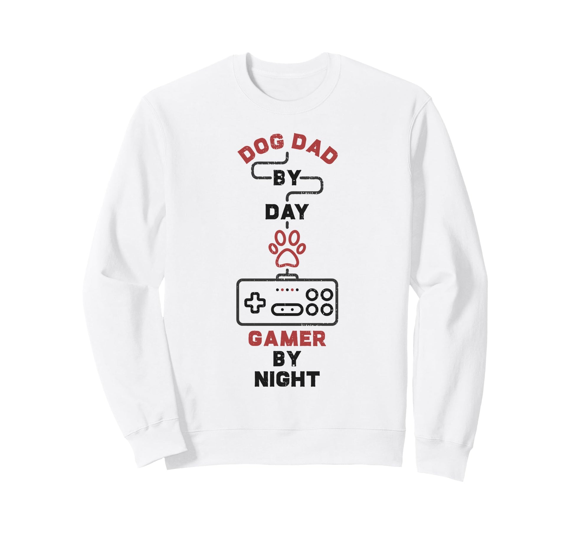Dog Dad Day Gamer Night Gaming Sweatshirt - Custom Art Print for Adults - T-Shirt, Sweatshirt, Hoodie