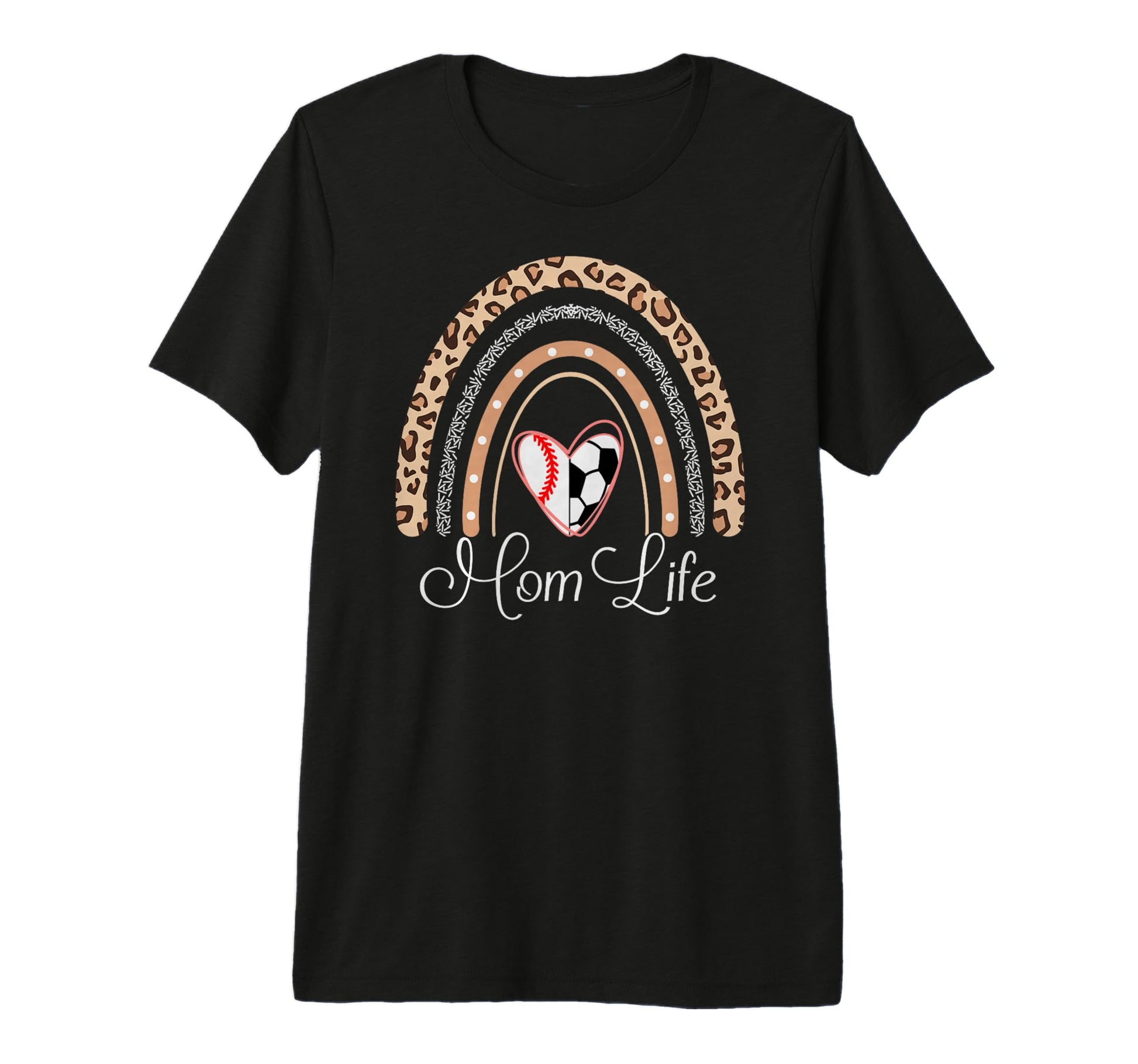 Mom Life Boho Rainbow Funny Soccer T-Shirt - Aesthetic Graphic for Adults - T-Shirt, Sweatshirt, Hoodie
