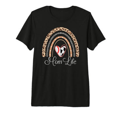 Mom Life Boho Rainbow Funny Soccer T-Shirt - Aesthetic Graphic for Adults - T-Shirt, Sweatshirt, Hoodie
