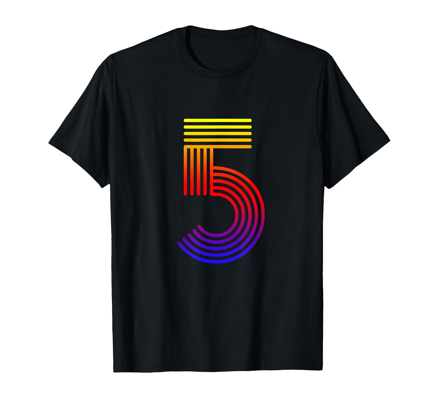 Number 5 Birthday Gift Disco Rainbow T-Shirt - Aesthetic Graphic for Adults - T-Shirt, Sweatshirt, Hoodie