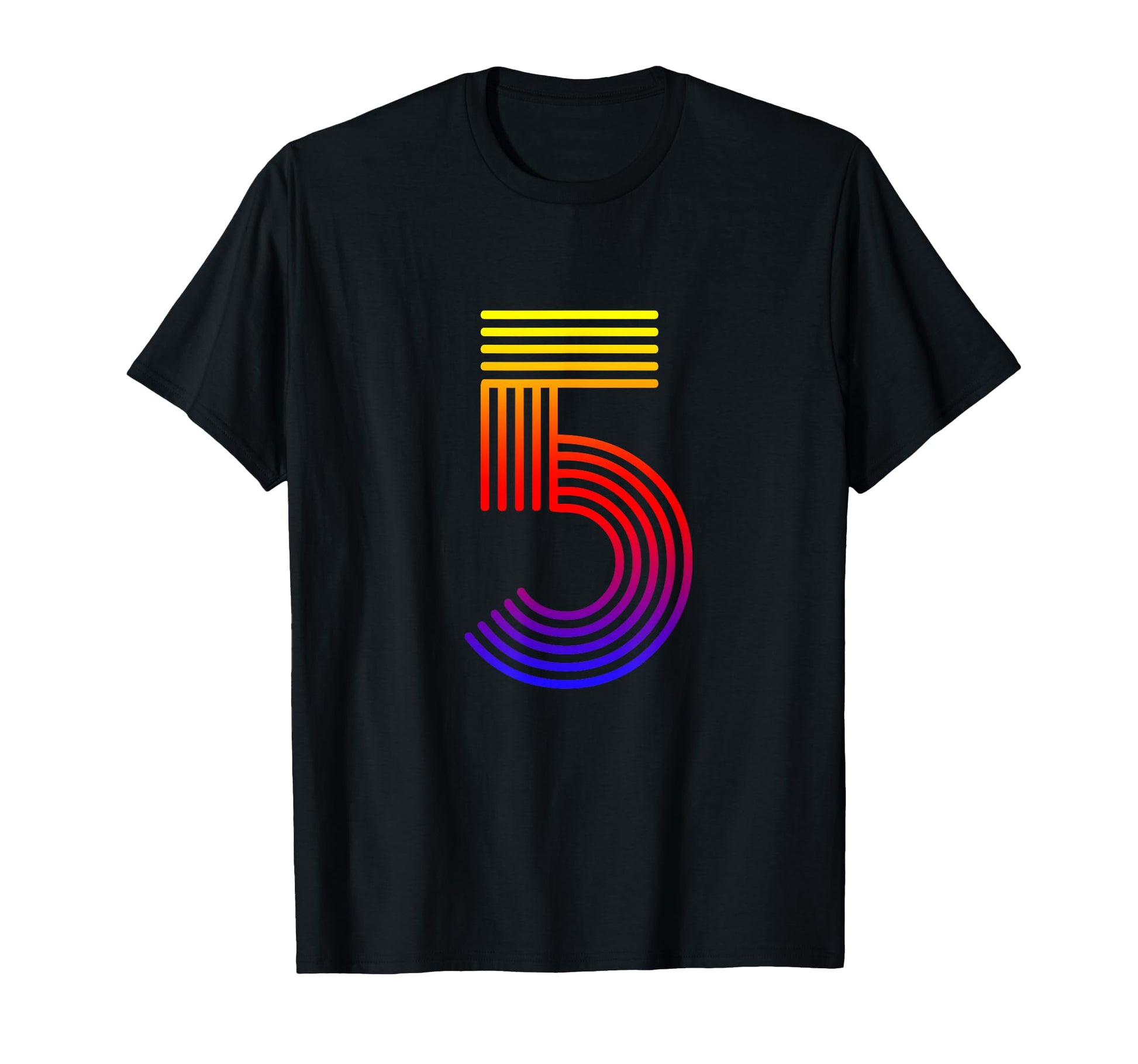 Number 5 Birthday Gift Disco Rainbow T-Shirt - Aesthetic Graphic for Adults - T-Shirt, Sweatshirt, Hoodie