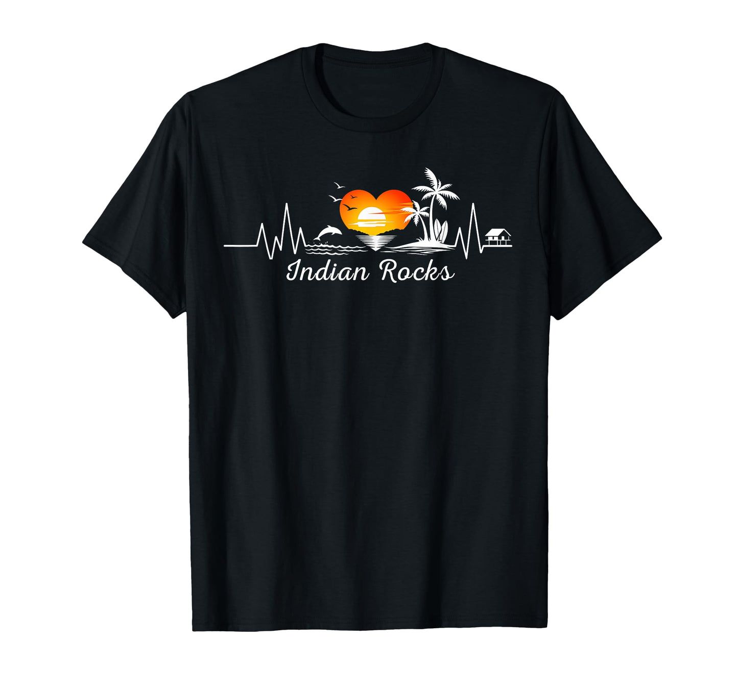 Tropical Palm Trees Heartbeat Indian T-Shirt - Aesthetic Graphic Men Women - T-Shirt, Sweatshirt, Hoodie