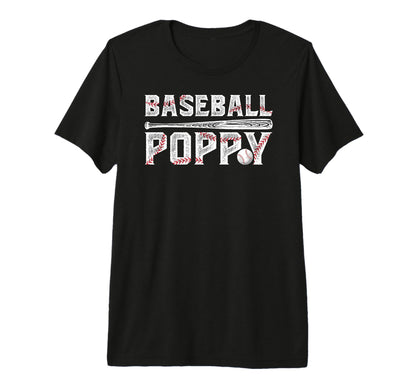 Mens Baseball Poppy Proud Grandpa T-Shirt - Casual Everyday Wear Unisex - T-Shirt, Sweatshirt, Hoodie