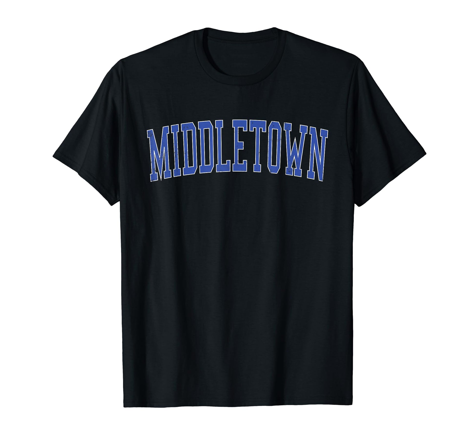 Middletown De Distressed Blue Varsity T-Shirt - Custom Art Print Unisex - T-Shirt, Sweatshirt, Hoodie