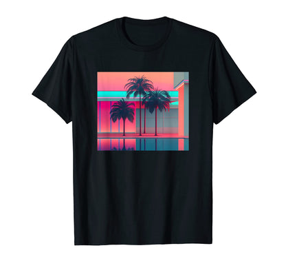 Vaporwave Aesthetic Trippy Tropical T-Shirt - Custom Art Print Unisex - T-Shirt, Sweatshirt, Hoodie